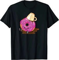 clumsy donut spills his coffee cute tee shirt