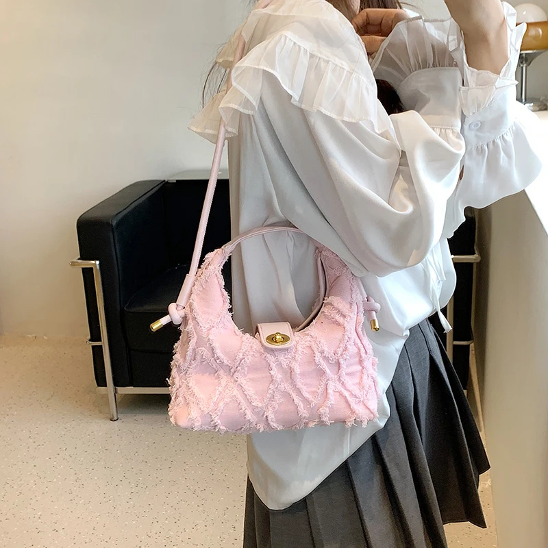 Брендовая женская Сумка Хобо летняя роскошная сумка высококлассная джинсовая