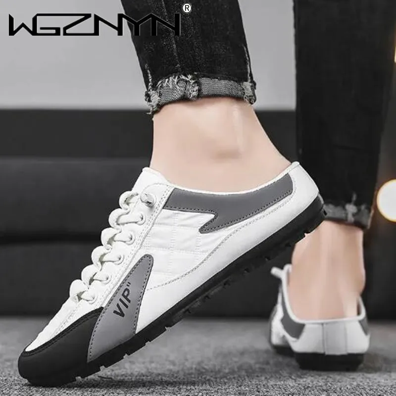 Тапки мужские на плоской подошве Повседневные Классические слипоны полутапочки