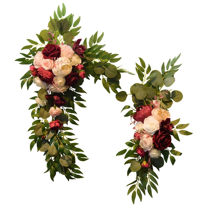 

2Pcs Artificial Flower Rose Peony Welcome Wedding Guest Decoration Wedding Arch Wedding Background Wall Decoration