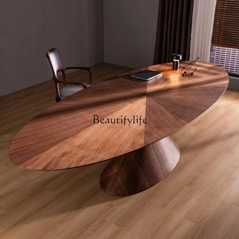 Итальянский минималистичный обеденный стол из орехового дерева дизайнерская