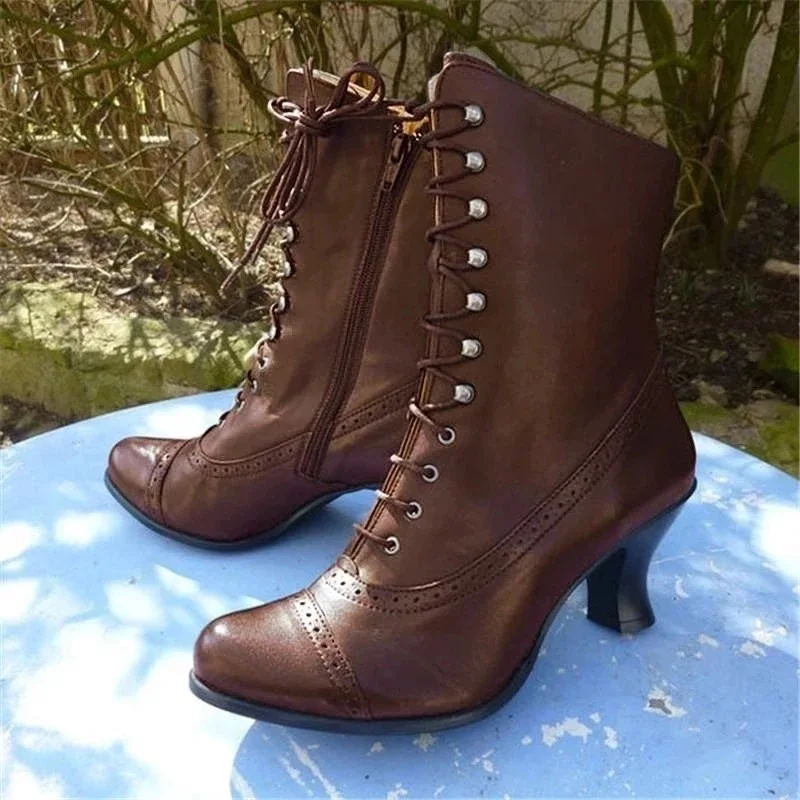 2022 large size women's shoes British style Martin boots thick heel short boots mid-tube motorcycle boots women's boots 43