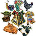 3D деревянные головоломки с животными для строительства планшетов, обучающая деревянная головоломка, игрушка для домашнего декора, деревянные головоломки с цыплятами и животными 2022