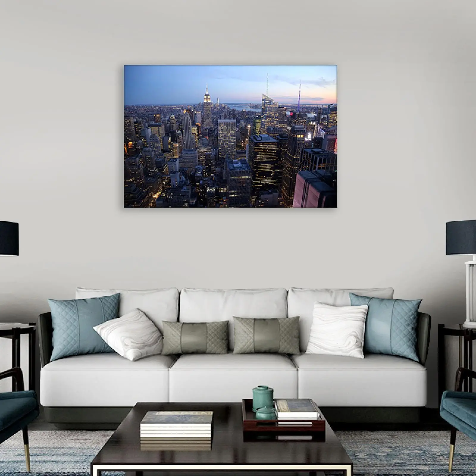 Картина на холсте с изображением ночного пейзажа Нью-Йорка
