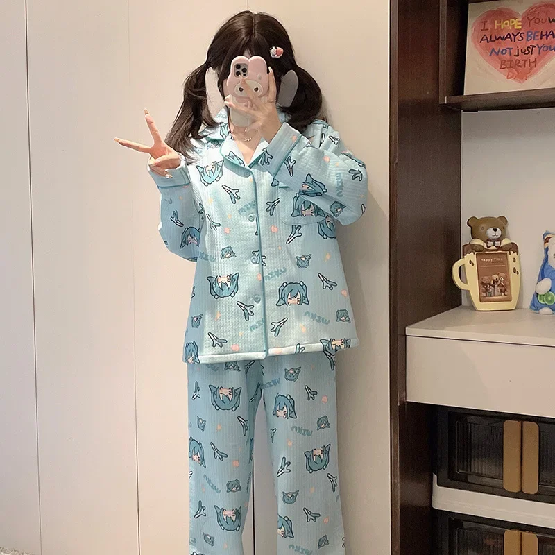 Милые милые женские пижамы в стиле аниме Hatsune Miku кавайный свободный кардиган с