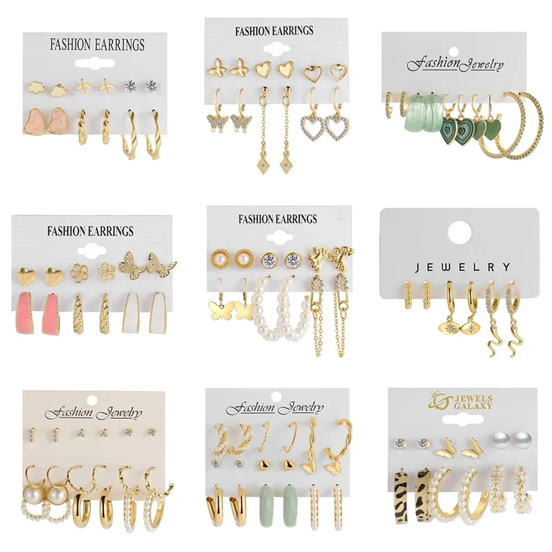 Женские винтажные серьги-обручи набор из жемчуга бабочки леопарда смолы акрила