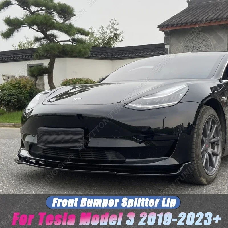 

Сплиттер для губ переднего бампера Tesla Model 3 2019-2023 +, блеск, черный АБС, диффузор, КОМПЛЕКТЫ КУЗОВОВ, защита спойлера, автомобильные аксессуары