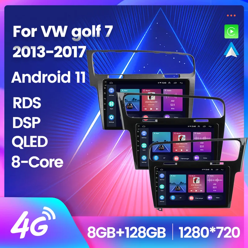 Автомобильная Мультимедийная система на Android 11 для VW Volkswagen Golf 7 2013 2014 2015 2016 2017 GPS