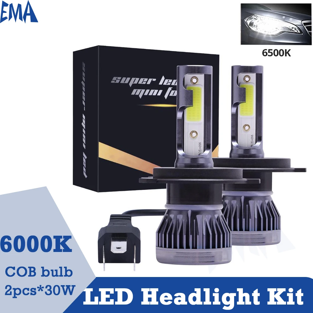 

2 шт., Автомобильные светодиодные ламсветильник 6000 К, 30 Вт, 9005 лм, H7/H11/H8/H9/9006/H