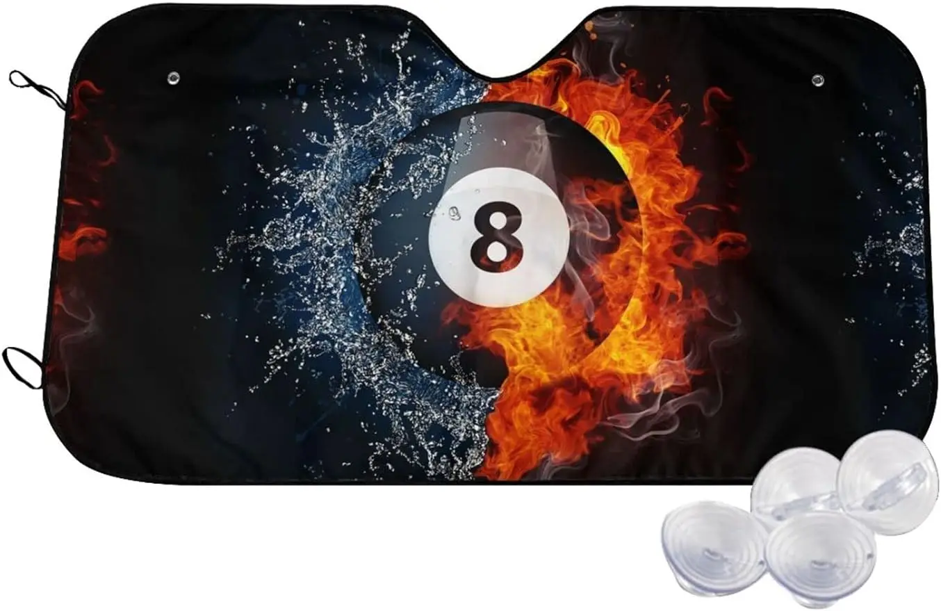 

Солнцезащитный козырек на лобовое стекло автомобиля с водяным и огненным бильярдным шариком, автомобильный передний солнцезащитный козырек, УФ-отражатель для автомобиля, внедорожника, грузовика, сохраняет прохладу