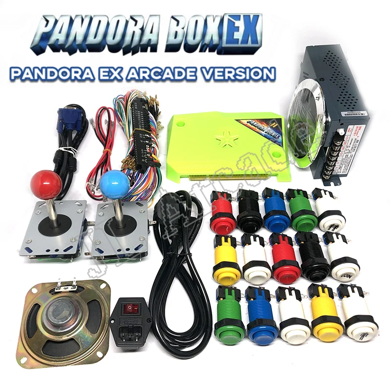 

DIY Arcade Machine Cabinet Complete Bundle Original Pandora Box EX 3300 Game Console with HAPP Push Buttons ZIPPY Joysticks