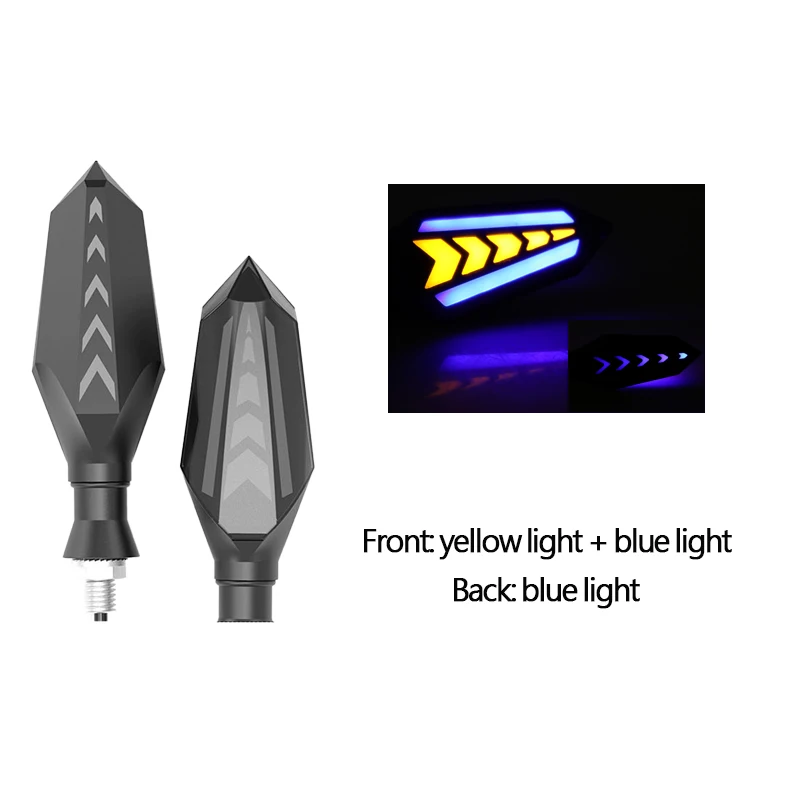 

Пара Светодиодных Поворотников Для Мотоцикла, Двусторонние, С Эффектом Водяного Потока, Последовательные Мигающие Индикаторы