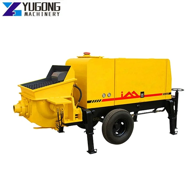 

Trailer Portable Concrete Pouring Hydraulic Mixer Cement Pump Small Secondary Construction Column Pump Mini Concrete Pump