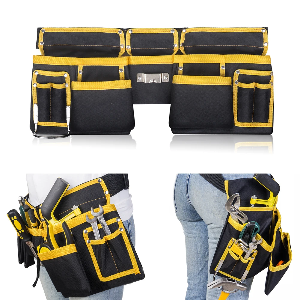 

Multi Pockets Portable Tool Bag Practical Wear Resistant Waist Pouch Multifunction Storage Hardware Organizer Belt Oxford Fabric