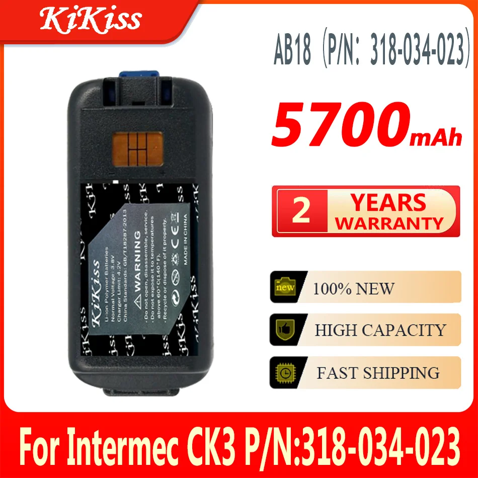 

Мощная батарея 5700 мАч KiKiss AB18 (P N 318-034-023) для Intermec CK3 CK3X CK3A1 CK3C1 CK3R PN 318-034-023 Bateria