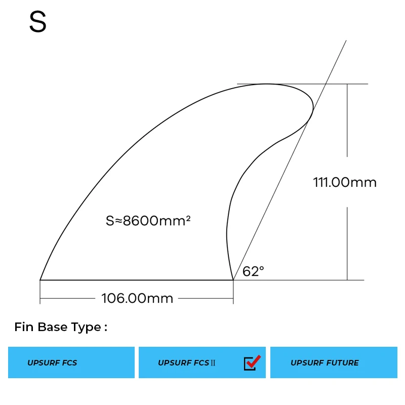 UPSURF FCS2 Fin Surf G3 серый цвет стекловолоконная сотовая доска для серфинга плавники 3