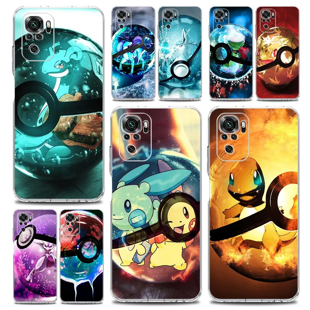 

Pokemon Fashion Phone Case For Xiaomi Redmi Note 11 9S 9 8 10 Pro 7 8T 9C 9A 8A K40 Pro 11T 5G Soft Silicone Clear Cover Coque