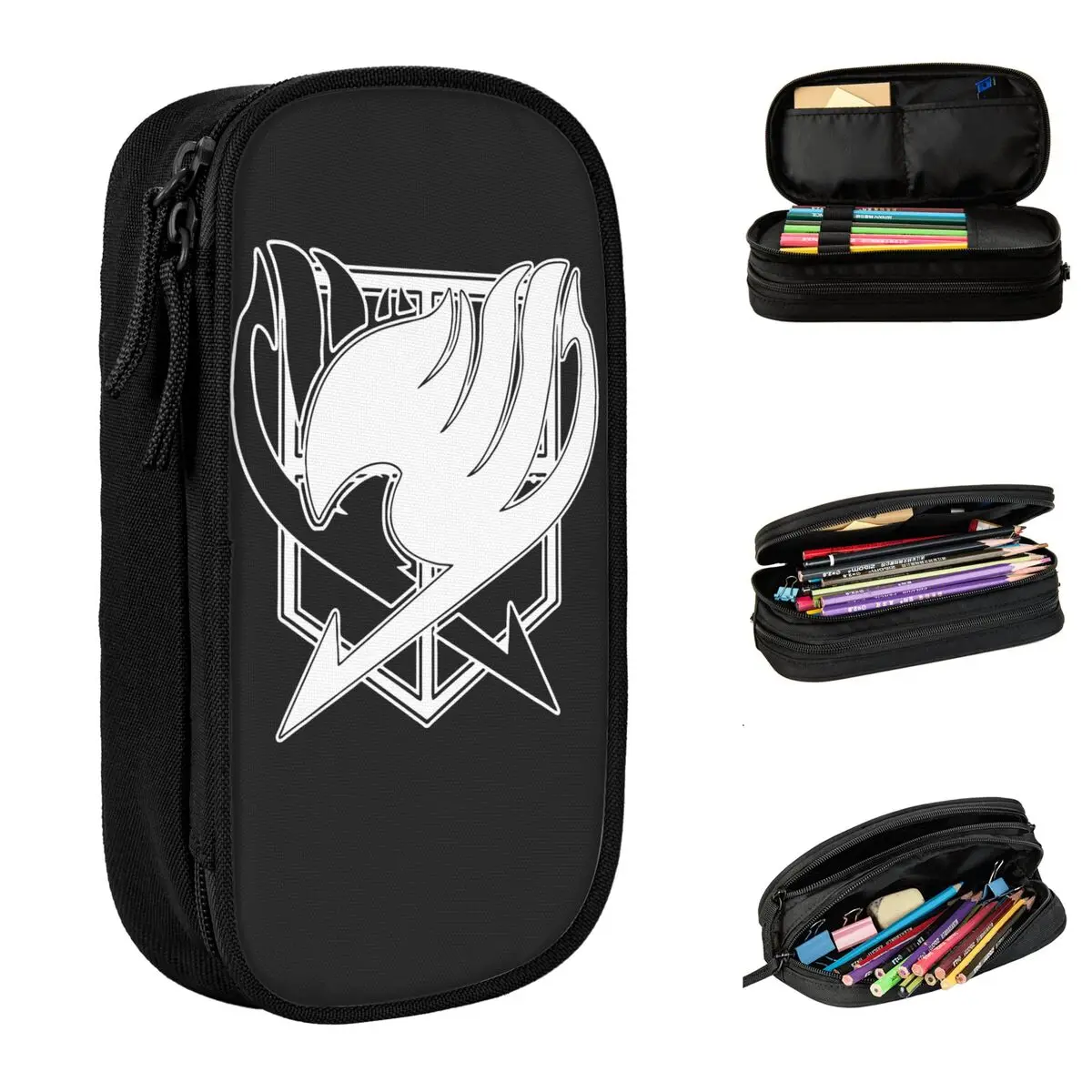 

Fairy Tail Attack On Titan Pencil Case Fun Pen Holder Pencil Bags Kids Big Capacity School Supplies Zipper Pencilcases