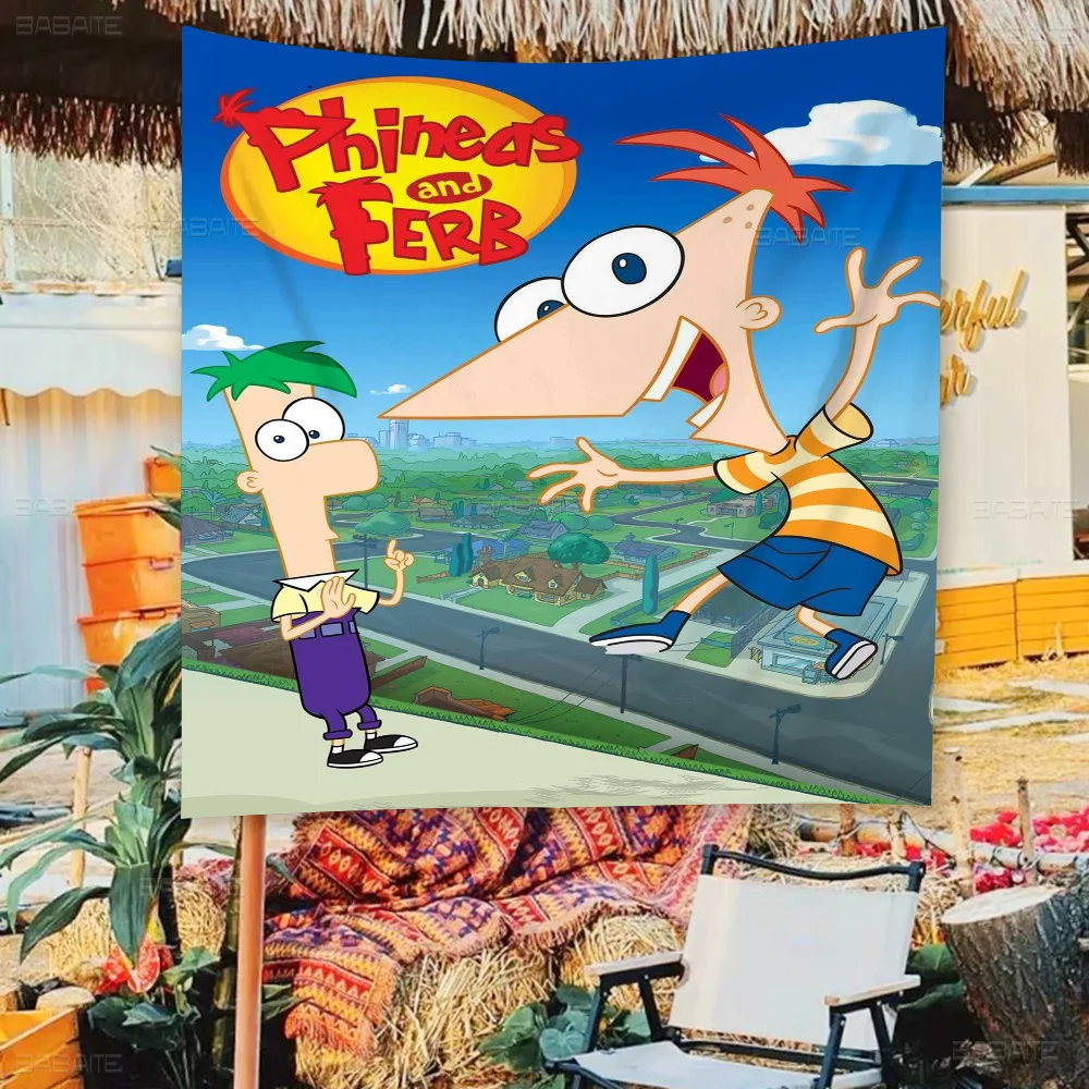 P-phineas мультфильм F-ferbs усовершенствованная печать коммерческая реклама флаг