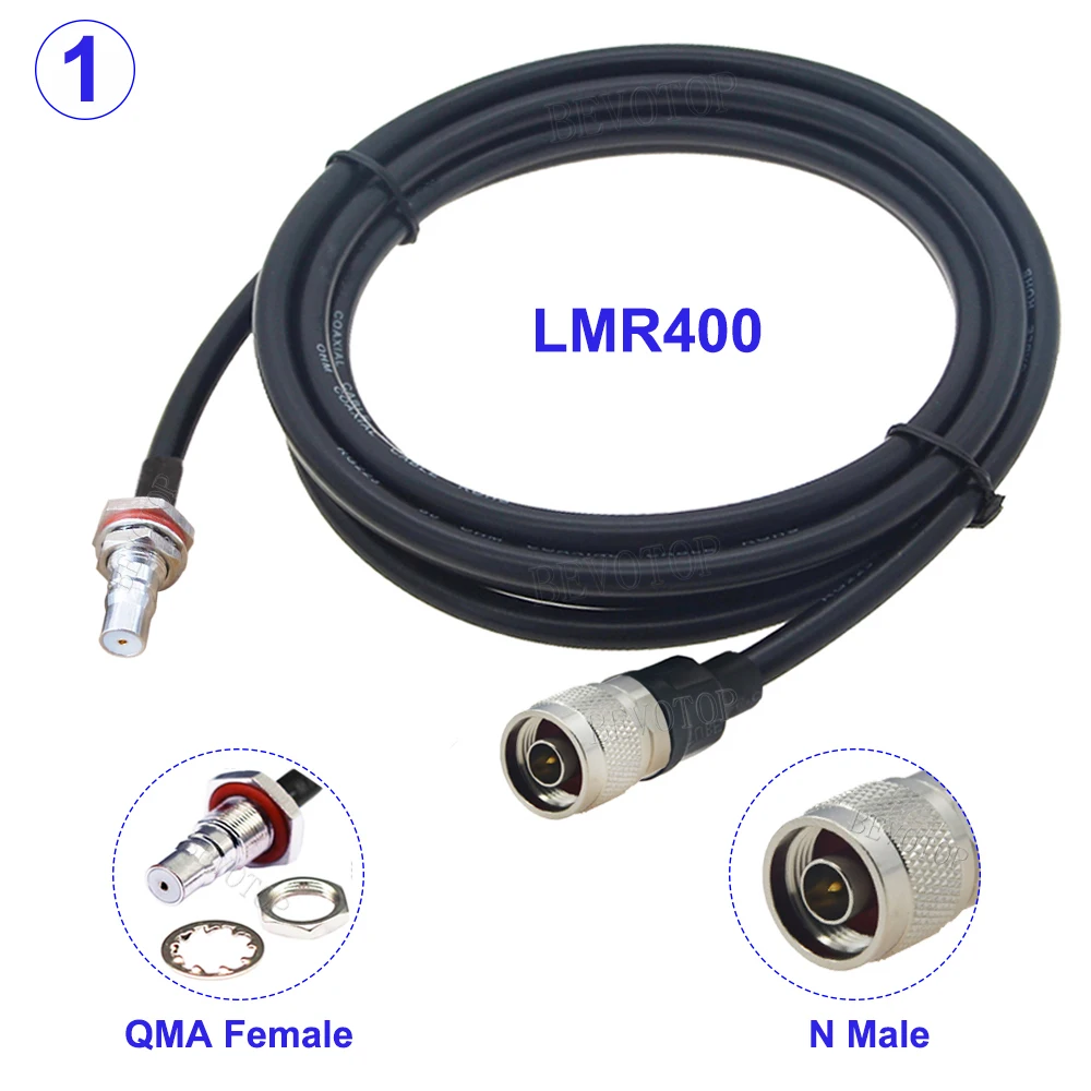 Кабель QMA к N LMR400 Женский переборка разъему папа/N 50-7 50 Ом LMR-400 с низкими потерями