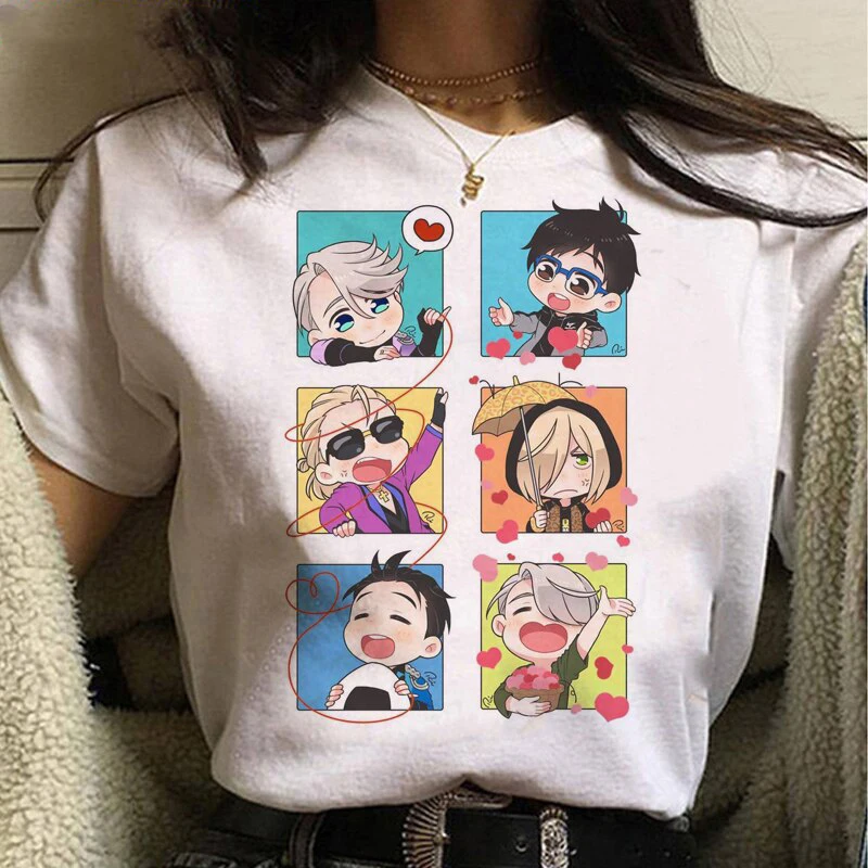 

Футболка Yuri on Ice с аниме, Yuri Plisetsky, косплей принт для мужчин и женщин, модные хлопковые Графические футболки, детские топы для мальчиков и девочек в стиле хип-хоп, футболки