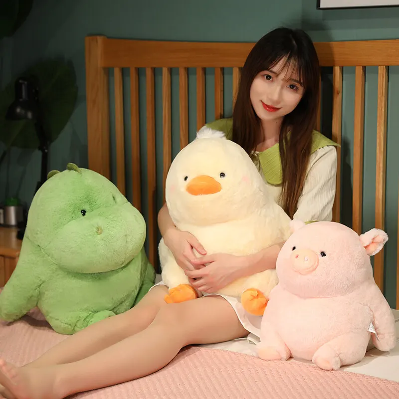 Мягкая плюшевая игрушка в форме шара с животными мультяшный кролик розовая