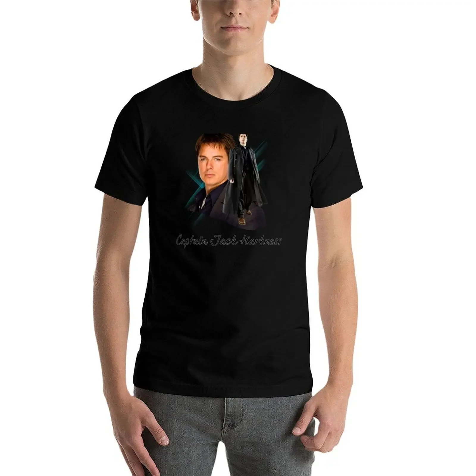 Фото Футболка Captain Jack Harkness с аниме-фигурками, футболка с короткими рукавами для мужчин №3