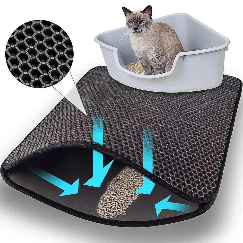 

Коврик для кошачьего туалета, водонепроницаемый двухслойный коврик для кошачьего туалета из ЭВА, подстилка для чистки домашних животных