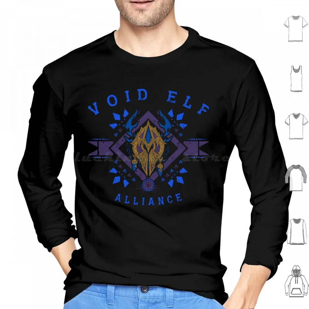 Толстовка Void Elf-Tribal Crest из хлопка с длинными рукавами World Of Alliance Fangirl Wow Classic