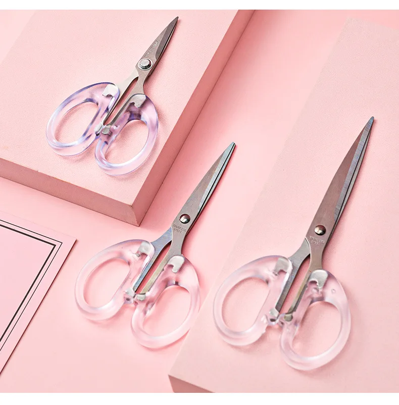 

1PCS Simple Transparent Scissors Cutting Paper DIY Children Student Art Stationery for School Office Home Supplies