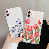 flower clear case for poco x4 pro case soft poco m4 pro m3 f3 x3 nfc funda for xiaomi 11t 12 12x mi 11 lite note 10 pro a3 cover