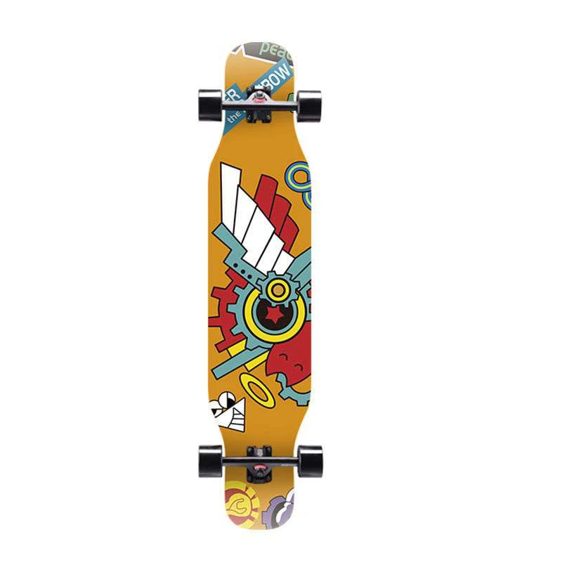 

Children Skateboard Maple Skateboards Short Board Four-Wheel Training Longboard Double-Warped Scooter 107*25.5cm One-Sided Deck