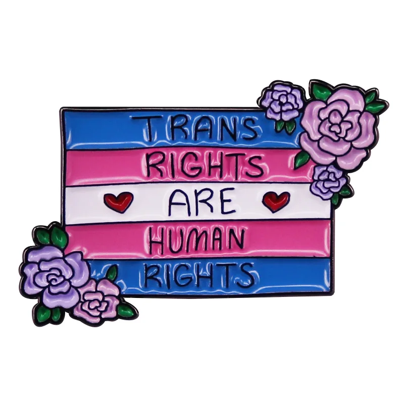 

A1842 Trans Rights Are Human Rights Badges Lgbt Enamel Pin Brooch for Clothes Lapel Pins Briefcase Backpack Accessories Jewelry