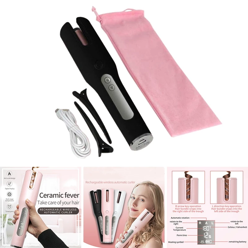

Top Deals Professional Style Care Auto-Curler Automatic Curling Iron Ceramic Rotating Air Curler Air Spin Wand Curl