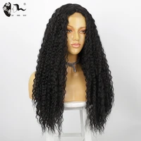 synthetic hair 24 28 kinky curly long ombre brown lace front wig natural hairline heat resistant wigs for black women xishixiu