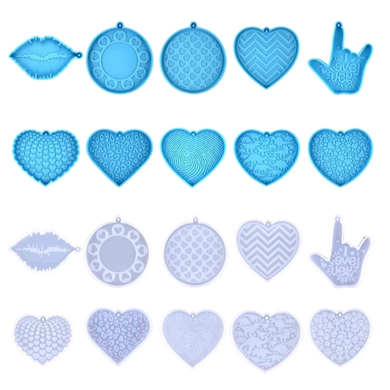 

Силиконовая форма для брелока с различными символами и отверстиями