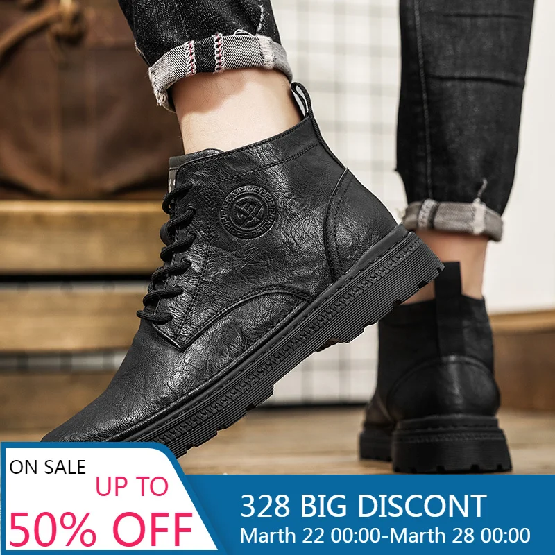 

Classic Men Work Boots Latest Men Genuine Leather Ankle Boots Men Dress Boots