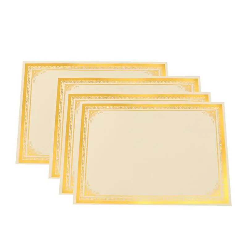 

8 Sheets Paper Gold Plated Award Paper Blank A4 Paper Diploma Paper Certificate Paper for Campus School