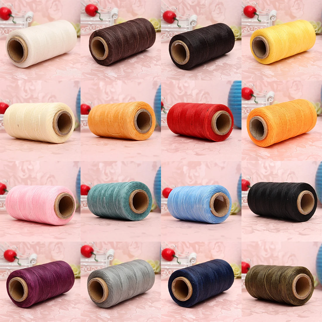 

260M 150D 1MM Leather Sewing Waxed Wax Thread Hand Needle Cord Craft DIY New Color:Yellow