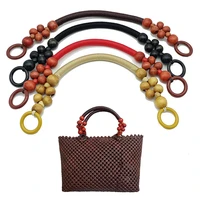 diy nylon braided bag strap wooden bead handbag handle nylon rope crossbody shoulder bag chain handmade bag diy accessories