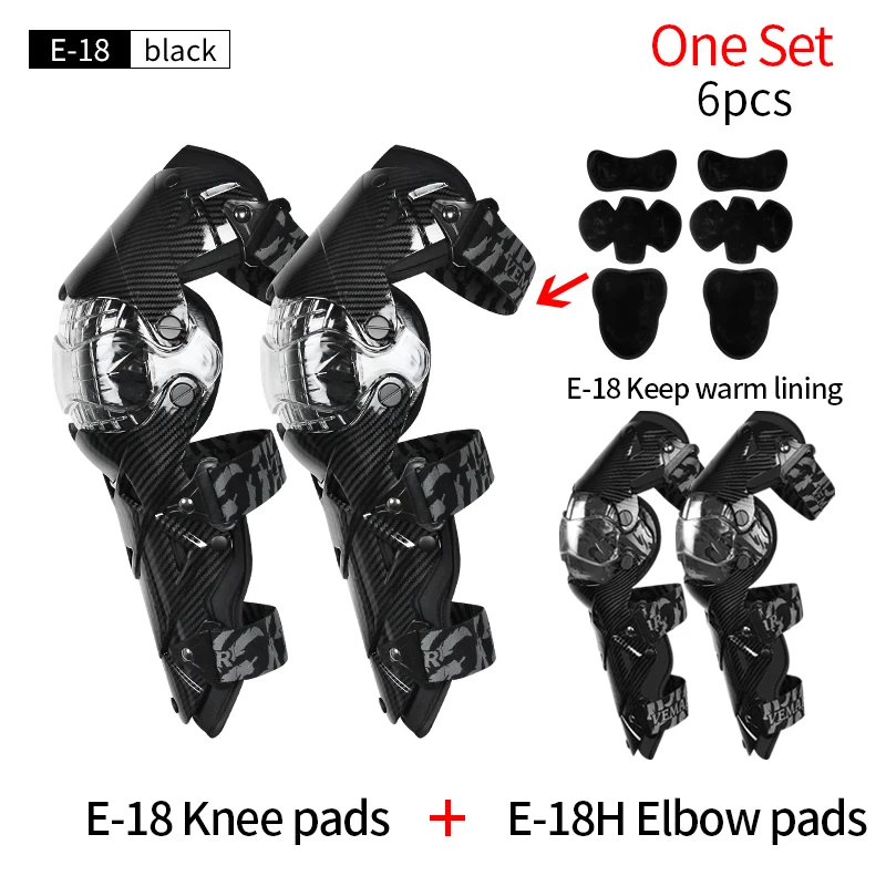 

1 Set 4/6 Pcs Motorcycle Rider Knee Pads Slider Elbow Motocross Shin Protective Gears Anti-fall Moto Scooters Protectors Guards