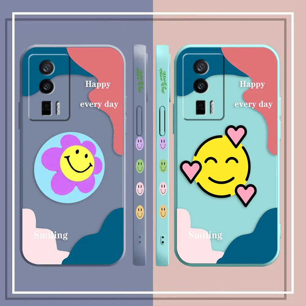 Case For Redmi K60E K60 K50 K40S K40 K30 K20 12C 10C 9A 9 8 10X 10A 10 Pro 4G 5G Gaming Case Fundas Cqoues Lovely Smiling Face