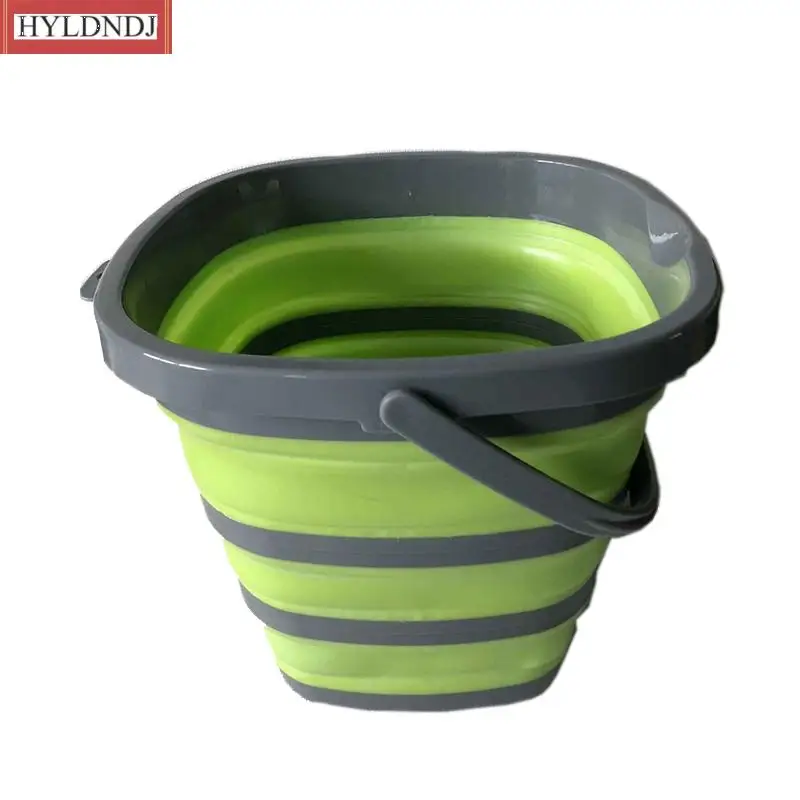 

Camp Bucket 10L Silicone Bucket for Fishing Folding Collapsible Bucket Car Wash Outdoor Fishing Square Barrel Bathroom Kitchen