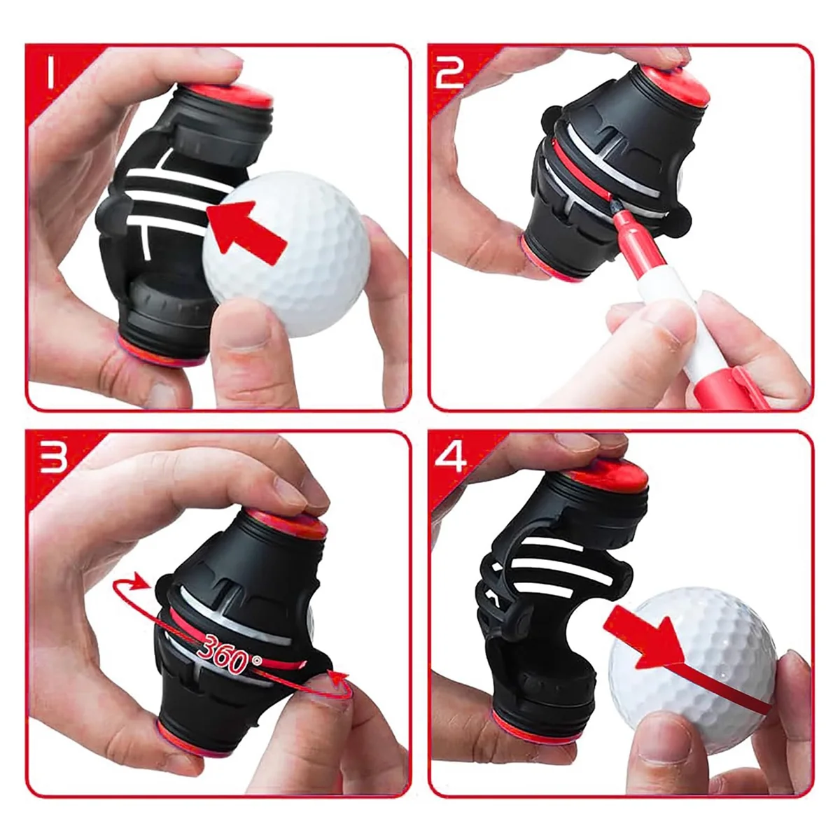 Трафарет для маркера игры в гольф с 4 цветными маркерами тройные линейные маркеры