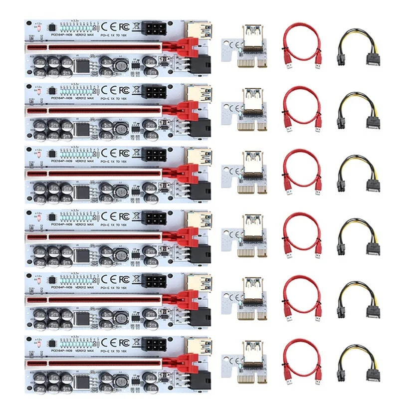 

2023 6 шт. PCIE Райзер VER012 MAX 012MAX Райзер PCI Express X16 Райзер USB GPU Райзер для видеокарты со стандартами для майнинга биткоинов