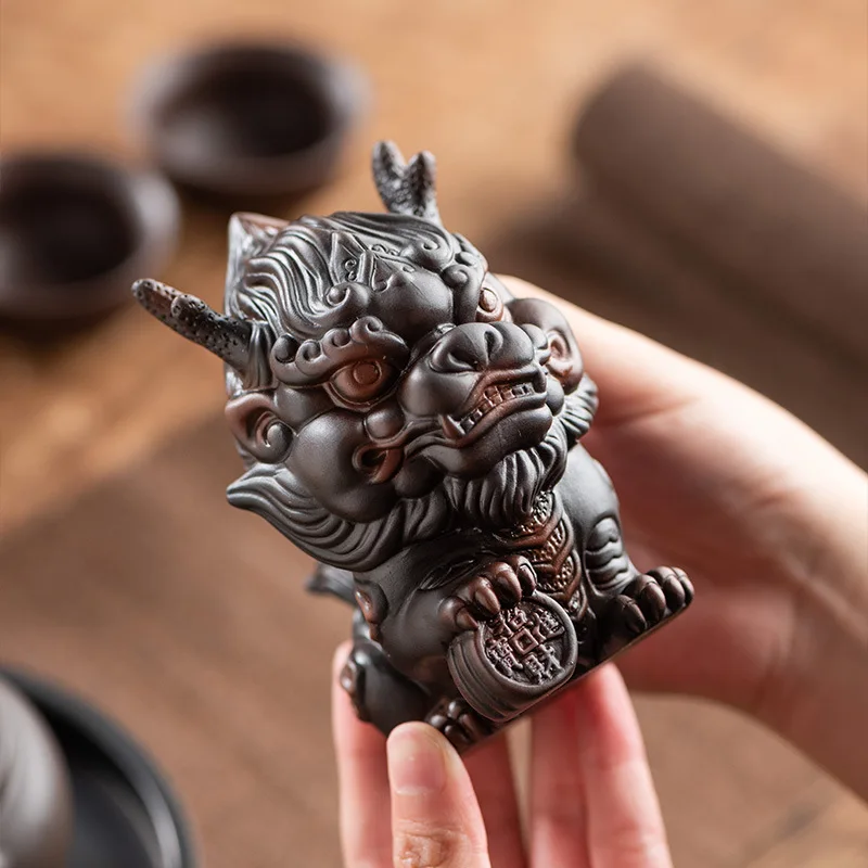 Керамическая талисман декоративная статуя кирина в виде животного