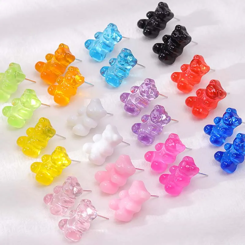 

Gummy Bears Ear Studs Dangle Earring Originality Statement Minimalist Pendant Drop Earrings Bear Stud Earings for Women
