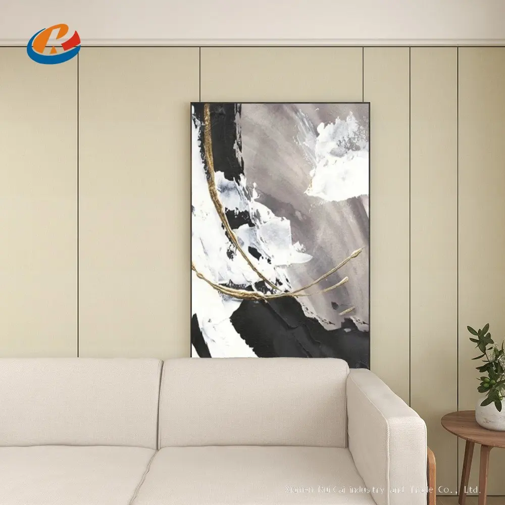 

Abstract Grey And White Oil Painting 100% Handmade Oil Painting Art Living Room Home Decor Wall Art