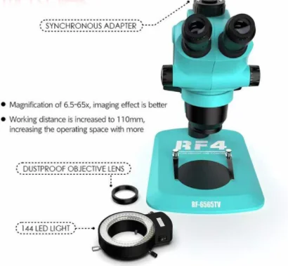 Регулируемый тринокуляр Rf4 RF-6565TV 7050TV 7-50X 6 5-65X