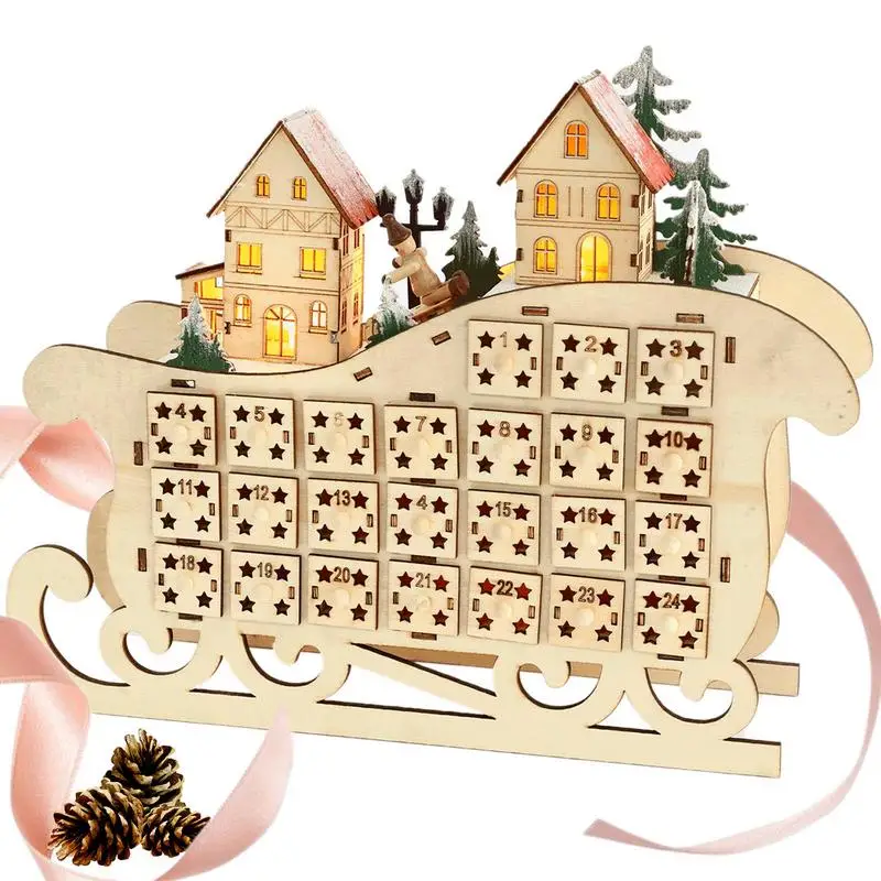 

Календарь для Адвента многоразовый прочный Рождественский календарь пустые коробочки с календарем для Адвента заполнясветильник кой 24 ящ...